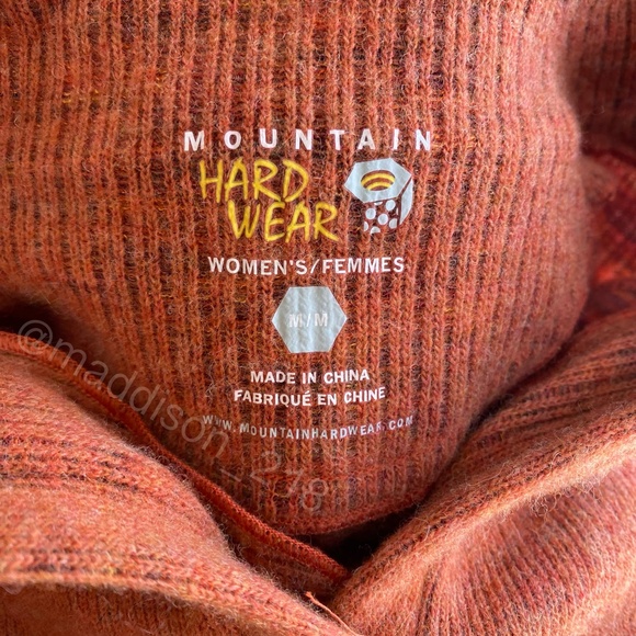 Mountain Hardware Wool V-Neck Pullover Sweater w/ Thumbholes Rust Orange Medium - Picture 6 of 8